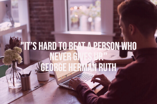 Quote about never giving up